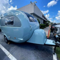 Cheap NU CAMP BAREFOOT Modern Waterproof Expanded Teardrop Mini Camper Caravan Travel Trailer Outdoor Camping Comfortable Easy