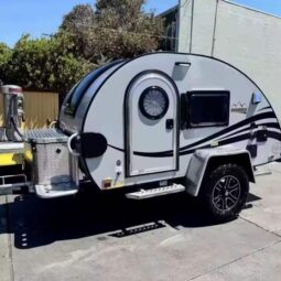 Ready To Ship Solar Teardrop Expedition Mini Caravan Waterproof Outdoor Camping Recreational RV Trailer